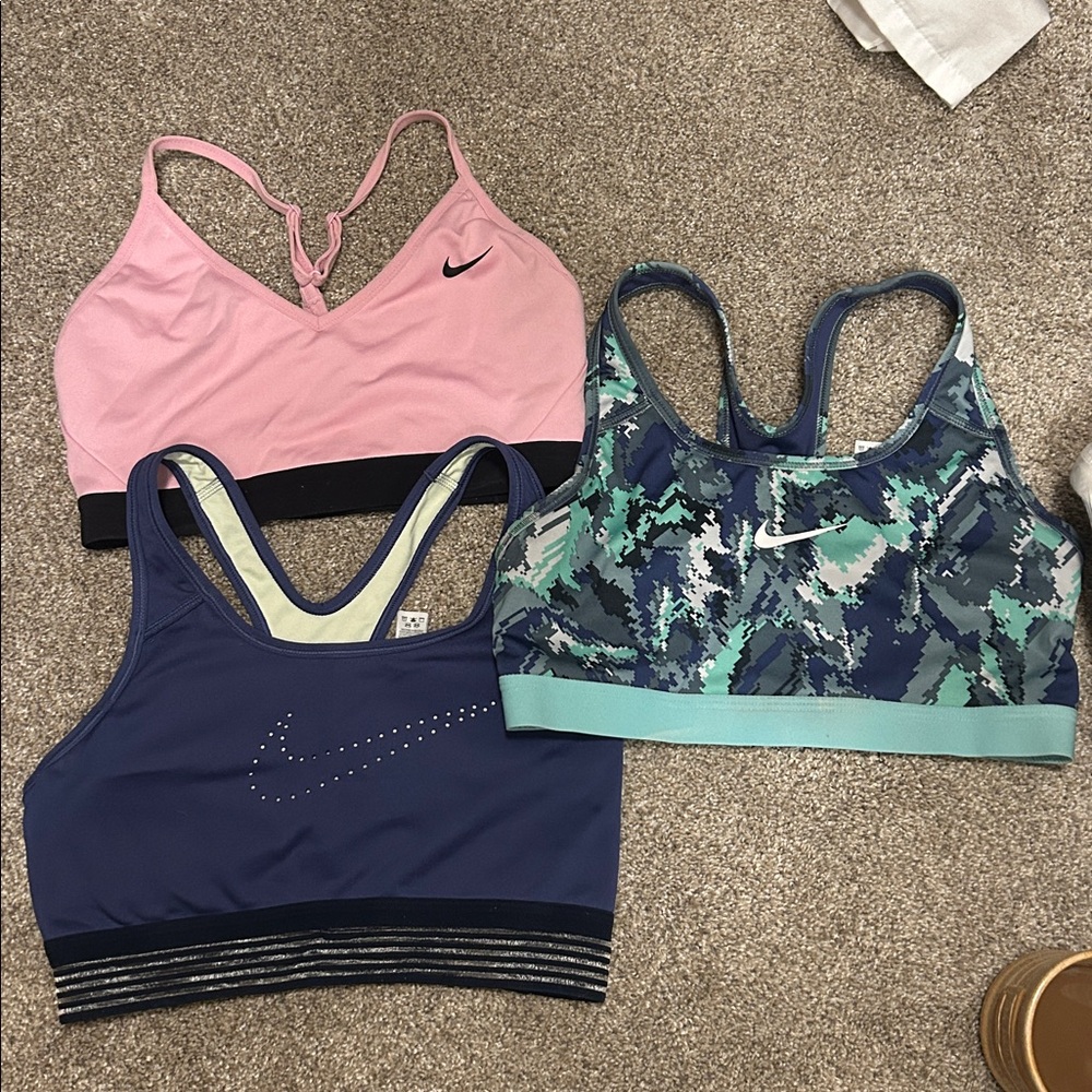Nike Sports Bra Trio - Pink, Navy, Camouflage